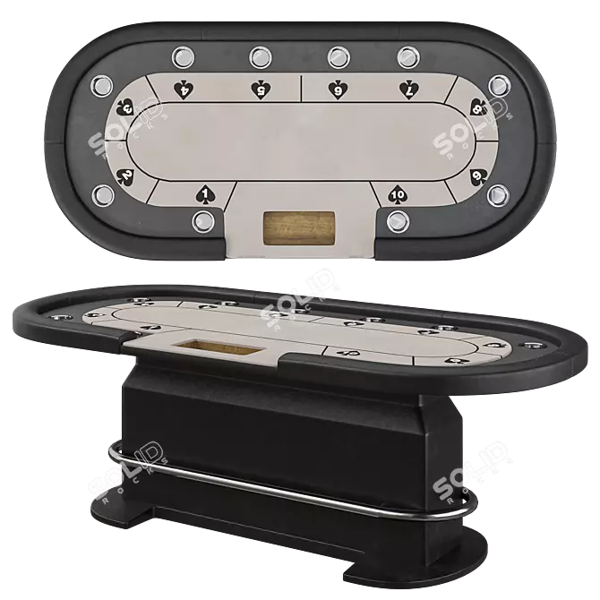 Premium Custom Poker Table XL 3D model image 1