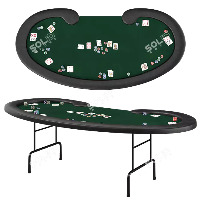 Foldable Prestige Poker Table | Versatile 3DMax Model 3D model image 1