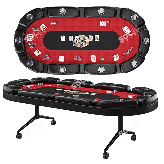 Premium 90" Folding Poker Table 3D model image 1