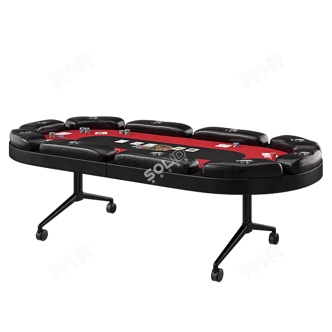 Premium 90" Folding Poker Table 3D model image 2