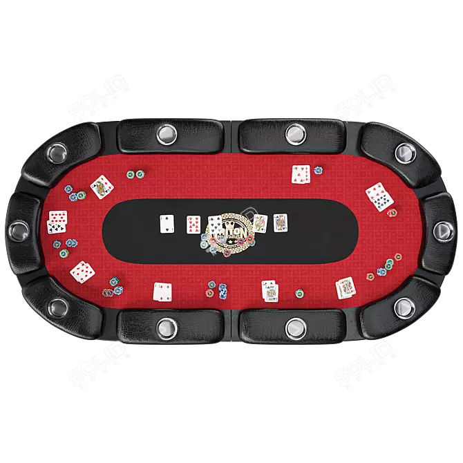 Premium 90" Folding Poker Table 3D model image 3