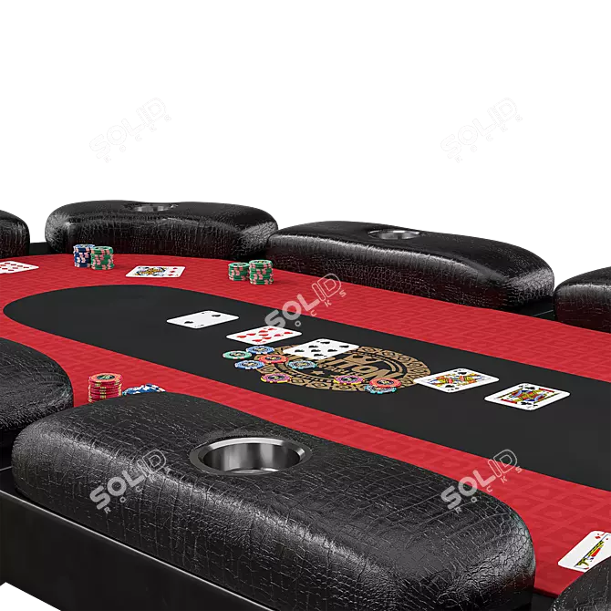 Premium 90" Folding Poker Table 3D model image 4