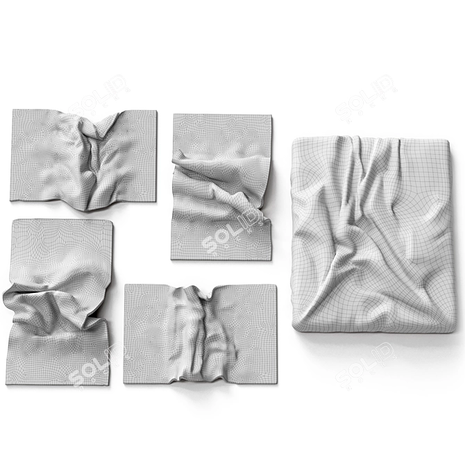 Fabric Folds Wall Panel Set 3D model image 7