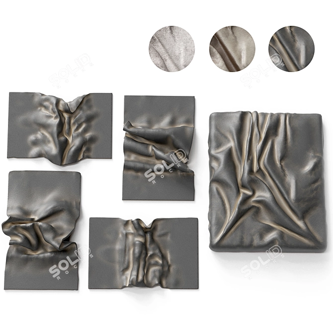 Fabric Folds Wall Panel Set 3D model image 10