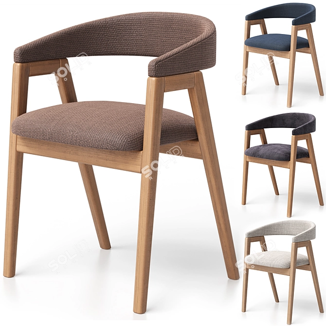 Trevor Chair: Customizable, Five Colors 3D model image 10