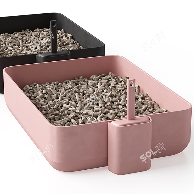 Two-in-One Cat Litter Combo 3D model image 5