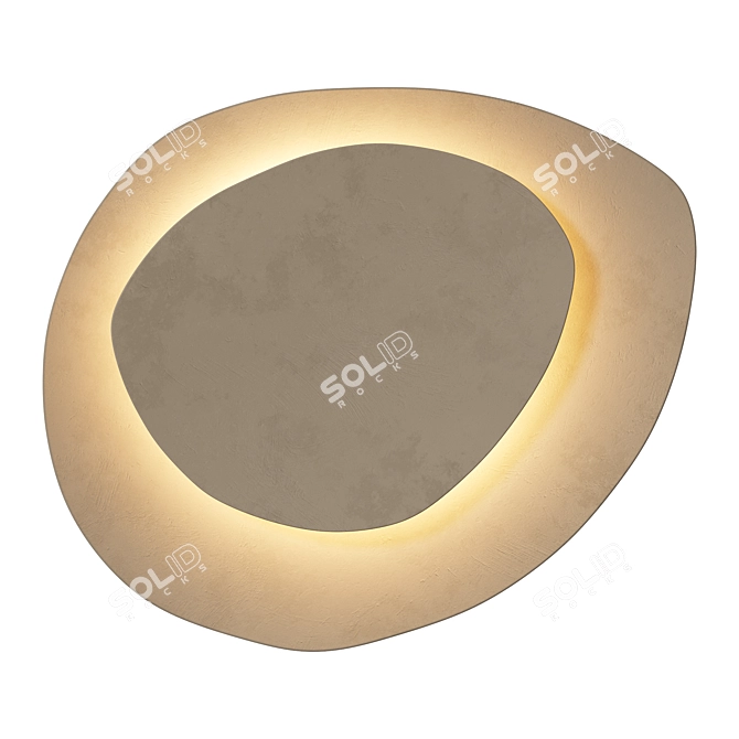 Elegant Black & Gold Wall Light 3D model image 2