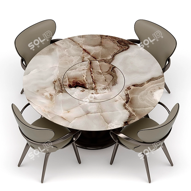 Elegant Dining Set Reves Noizette 3D model image 2