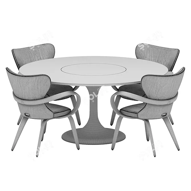 Elegant Dining Set Reves Noizette 3D model image 5