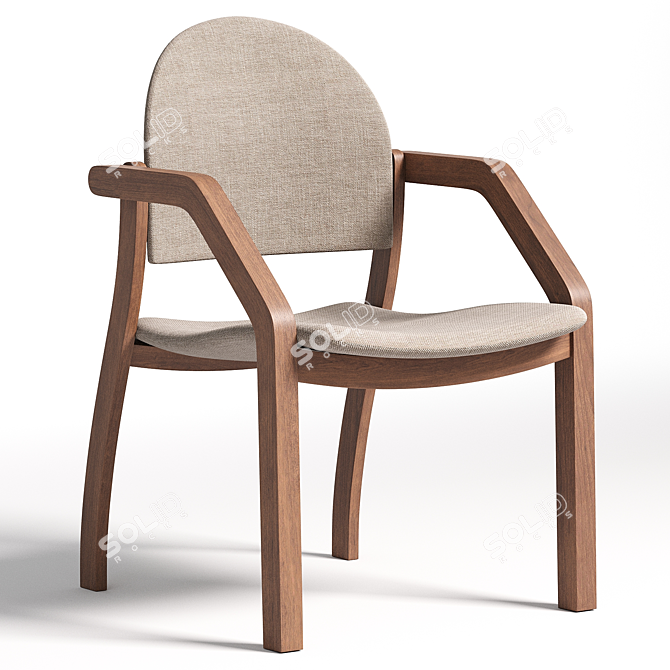 Junо Soft Wood Armchair 3D model image 2