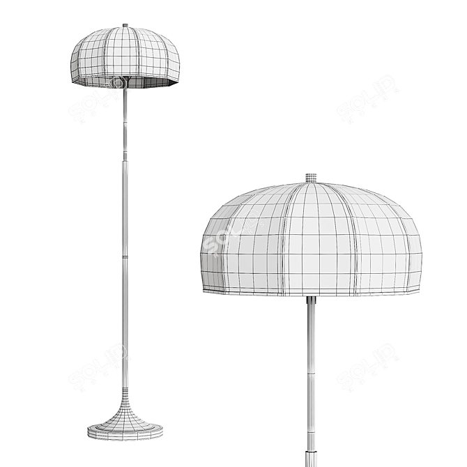 European Green White Floor Lamp 3D model image 3