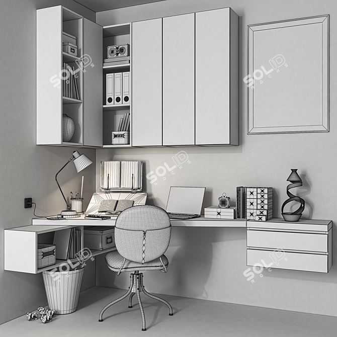 Functional Office Furniture Set 3D model image 5