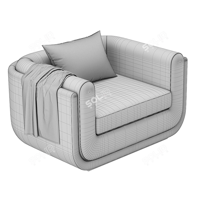 Sleek Modern Matteo Armchair 3D model image 6