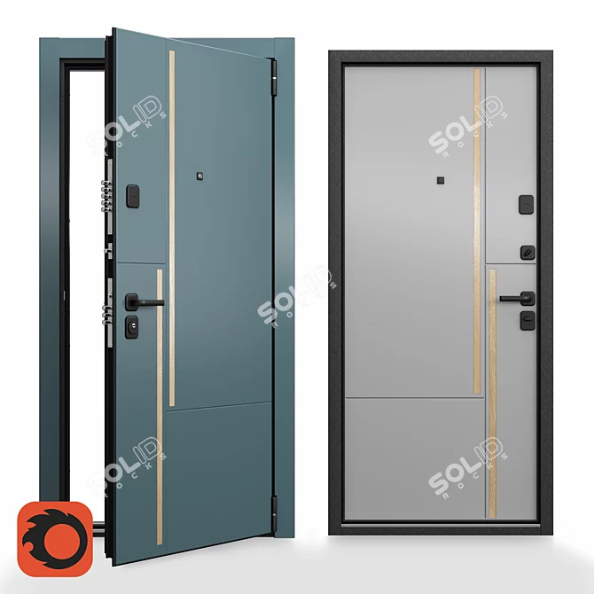 Ultimate Security Door Solution 3D model image 1