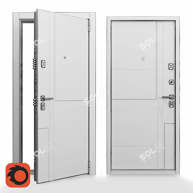 Ultimate Security Door Solution 3D model image 3