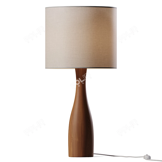 Bottle-Shaped Oak Table Lamp 3D model image 1