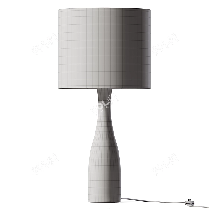 Bottle-Shaped Oak Table Lamp 3D model image 2