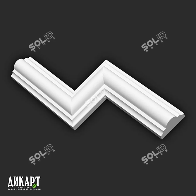 Customizable Gypsum Interior Moldings 3D model image 1