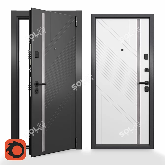 Title: Ultimate Security Door Solution 3D model image 1