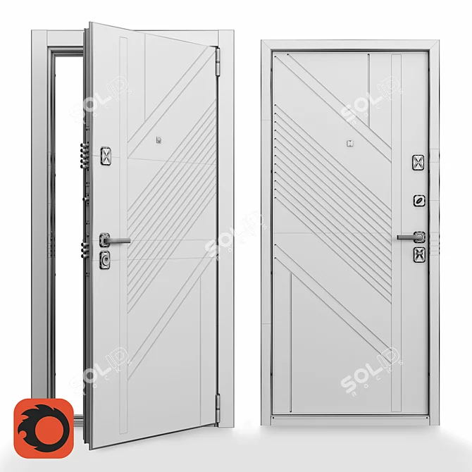 Title: Ultimate Security Door Solution 3D model image 3