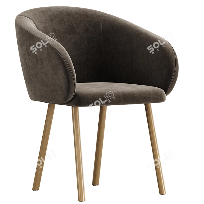 Sleek Modern Nasu Armchair 3D model image 2