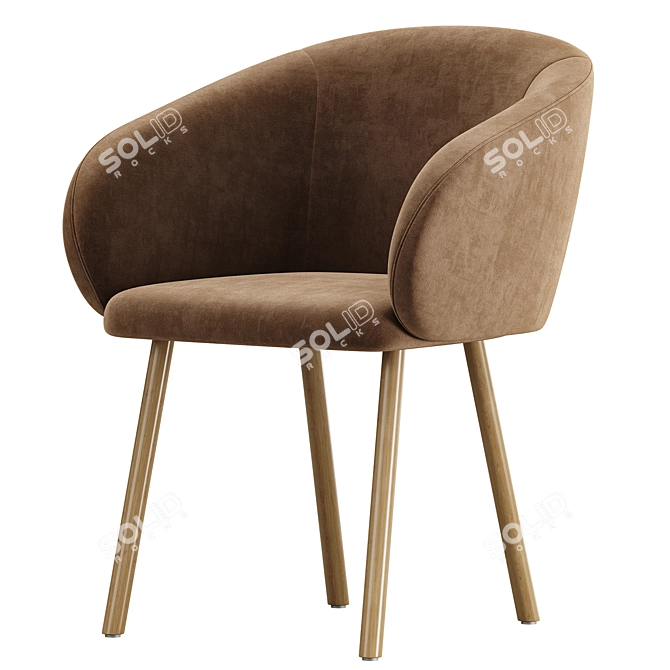 Sleek Modern Nasu Armchair 3D model image 4