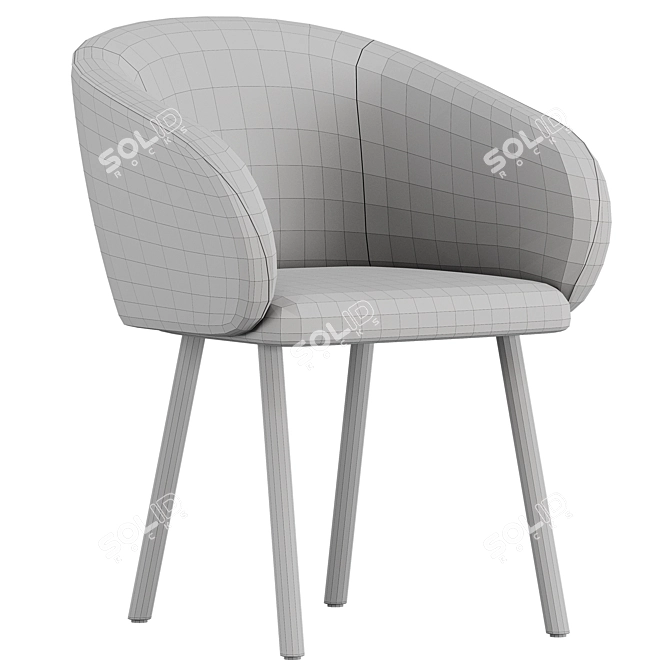 Sleek Modern Nasu Armchair 3D model image 6