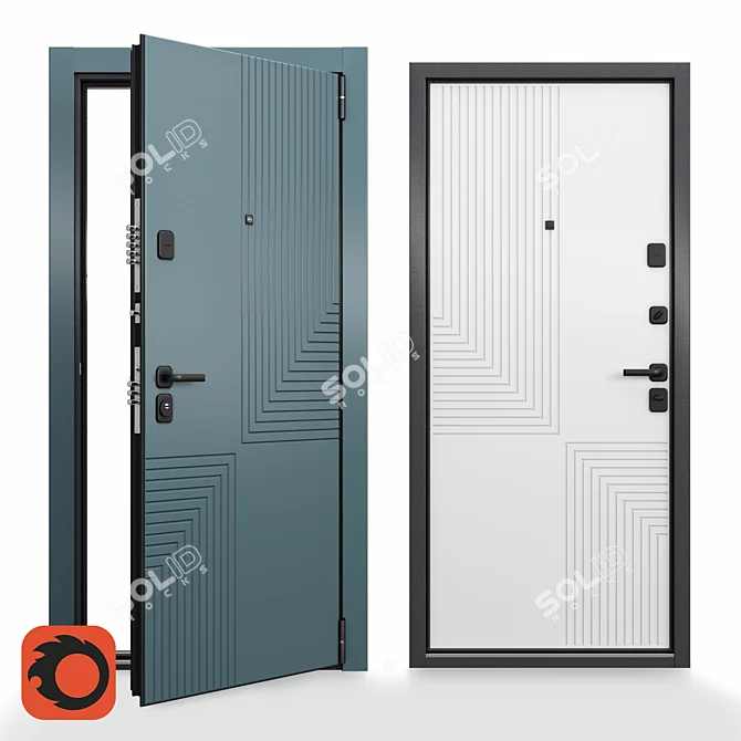 Urban Fortress Door System 3D model image 1