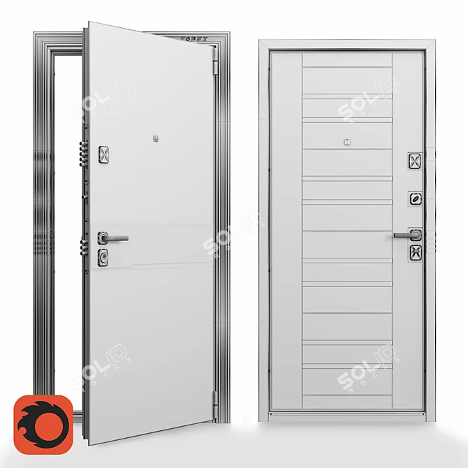 Ultimate Security Door Solution 3D model image 3