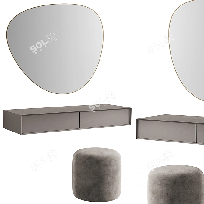 Elegant Dressing Table Set 3D model image 1