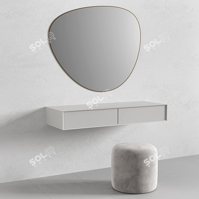 Elegant Dressing Table Set 3D model image 2