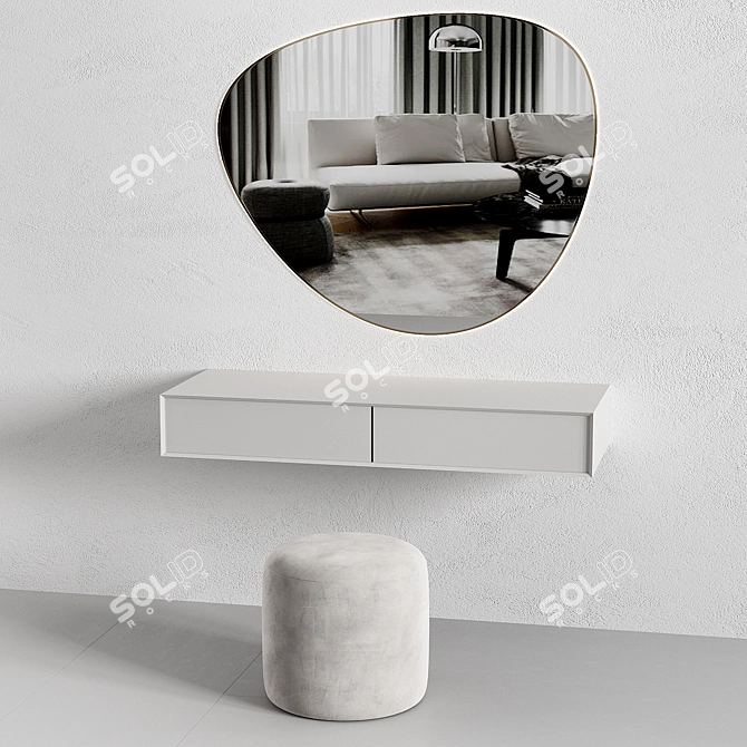 Elegant Dressing Table Set 3D model image 3