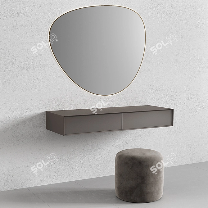 Elegant Dressing Table Set 3D model image 4