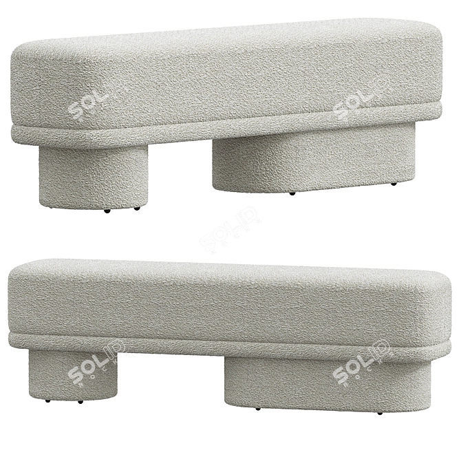 Stylish Brooks Bench Design 3D model image 1