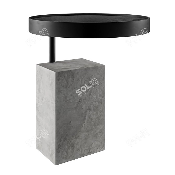 Industrial Concrete Twist Side Table 3D model image 1