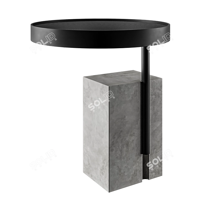 Industrial Concrete Twist Side Table 3D model image 2