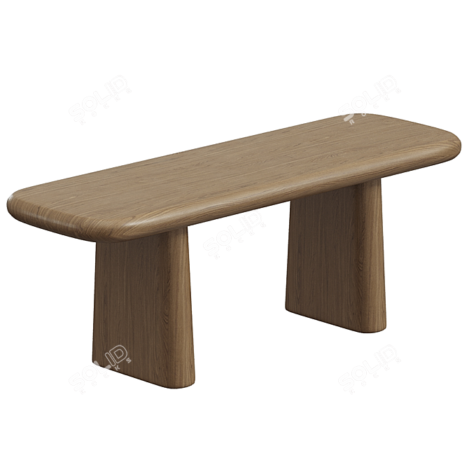 Elegant Nera Dining Bench 3D model image 2