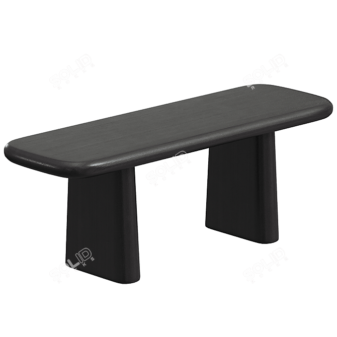 Elegant Nera Dining Bench 3D model image 3