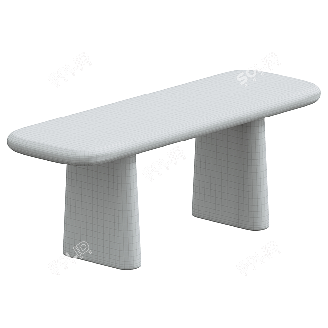 Elegant Nera Dining Bench 3D model image 4