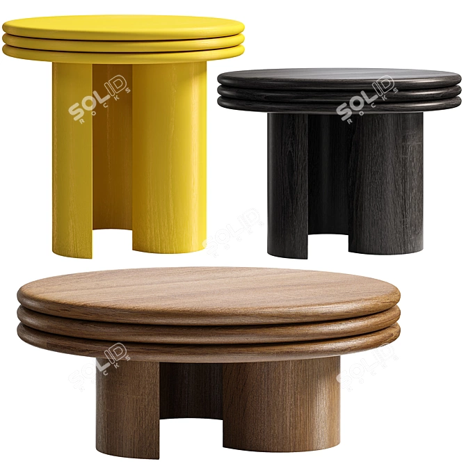 Circle Modular Coffee Tables 3D model image 1