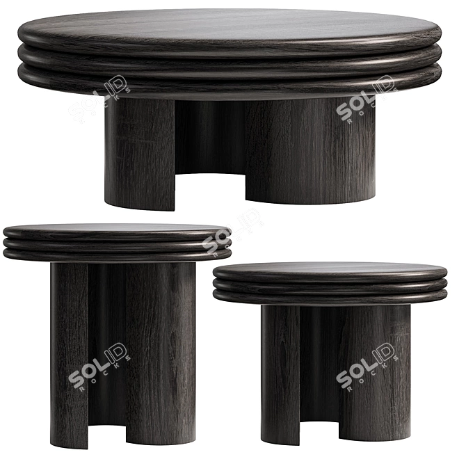 Circle Modular Coffee Tables 3D model image 2