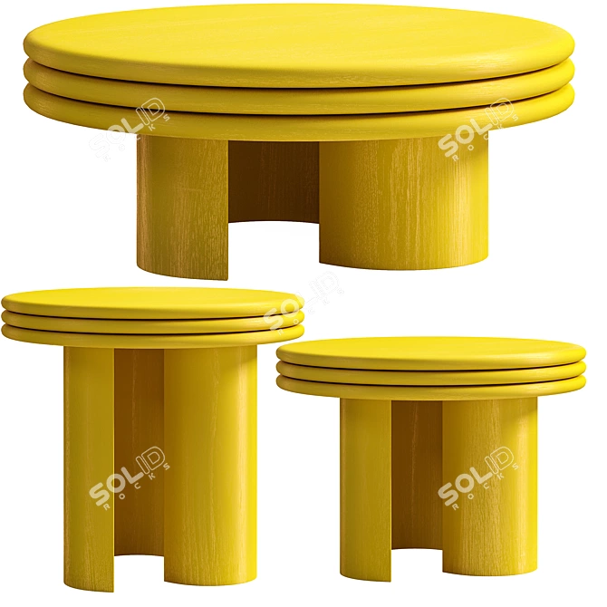 Circle Modular Coffee Tables 3D model image 3