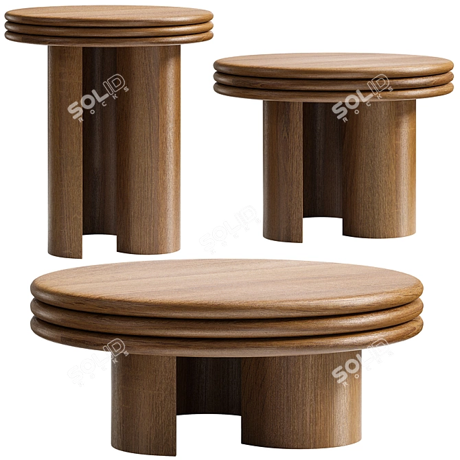 Circle Modular Coffee Tables 3D model image 4