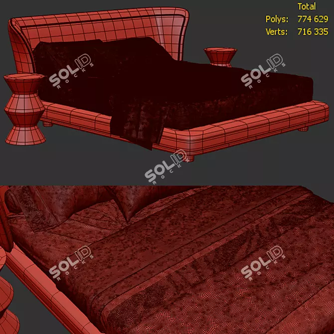 Elegant Marais Bed by CPRN 3D model image 4