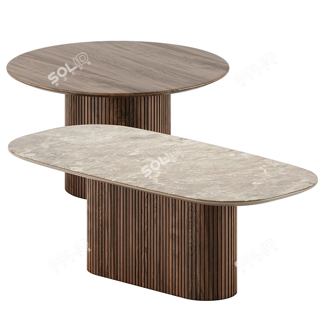Stylish Santiago Coffee Tables 3D model image 1