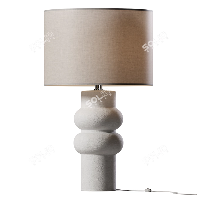 Elegant Stoneware Table Lamp 3D model image 1