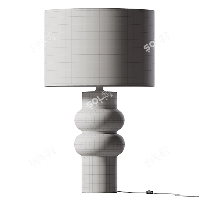 Elegant Stoneware Table Lamp 3D model image 2