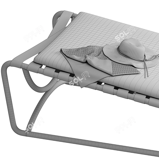 Modern Metal Daybed with Fabrics 3D model image 6