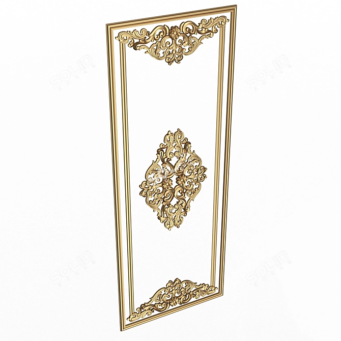 Ornate Carved Panel 3D Model 3D model image 2