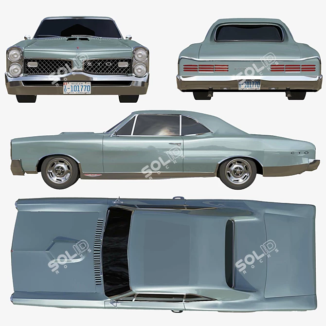 Classic Pontiac GTO '67 Model 3D model image 4